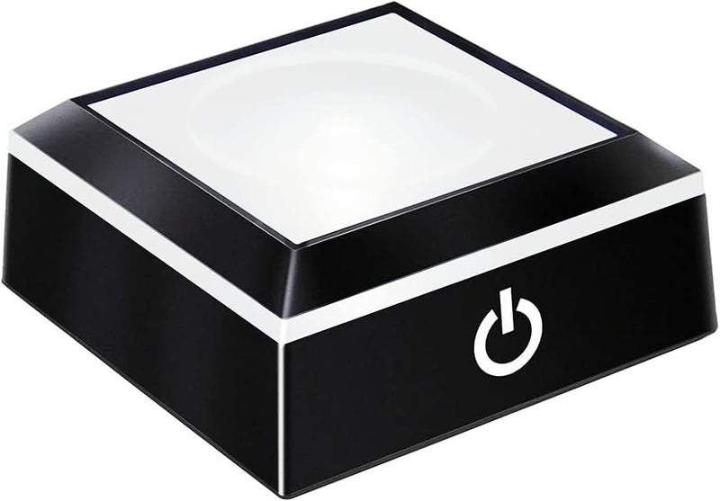 EUSTUMA LED Light Base Non-Slip Square Display Stand in A Variety of Colors,Suitable for Glass Crystal Spherical Artwork (Led Base for Glass Ball) - Image 1